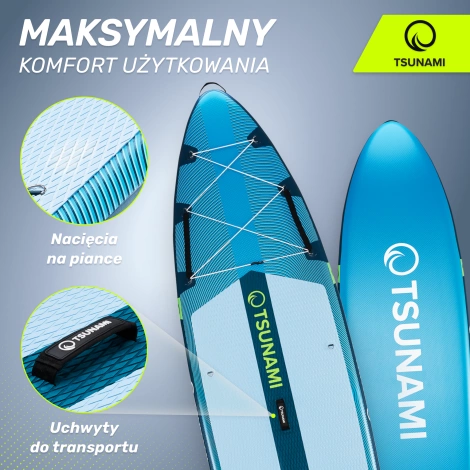 Nafukovací paddleboard SUP TSUNAMI 350 cm T15 modro-zelený