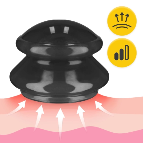 Silikonové masážní baňky MED+ 4 ks. černé