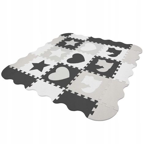 Sada pěnových puzzlí 'Zvířata' 120x120 šedé