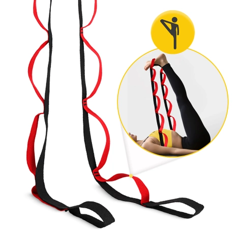 Protahovací pás na jógu červený