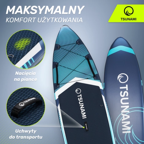 Nafukovací paddleboard SUP TSUNAMI 350cm T12 tmavě modrý