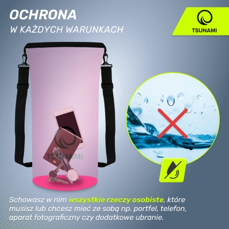 Nepromokavý vak 30 l TSUNAMI růžový