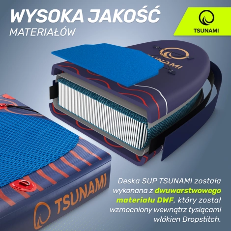 Nafukovací paddleboard SUP TSUNAMI 350cm T05 tmavě modrý