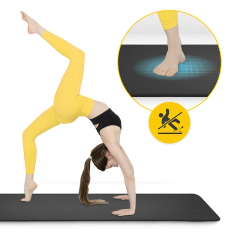 Podložka na cvičení YOGA MAT NBR 180 × 60 × 1 cm černá