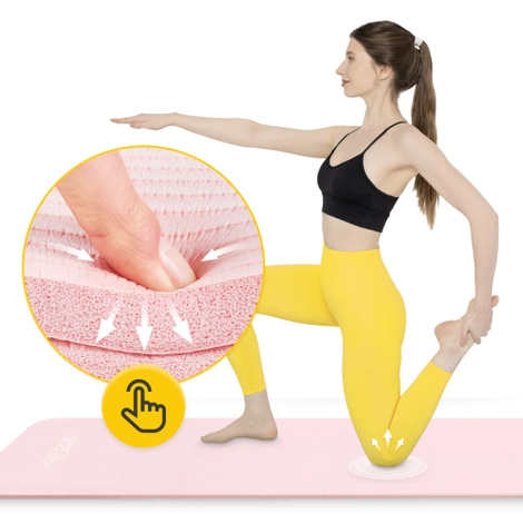 Podložka na cvičení YOGA MAT NBR 1 cm 180 × 60 × 1 cm růžová