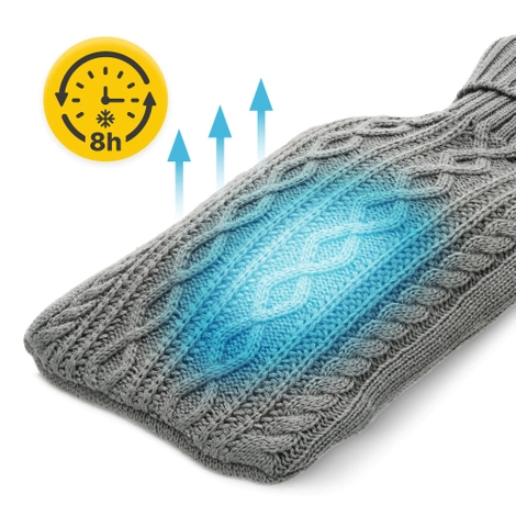 Gumový termofor v obalu 2 L tmavě šedý