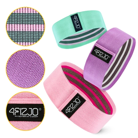 Sada 3 textilních odporových gum HIP BAND