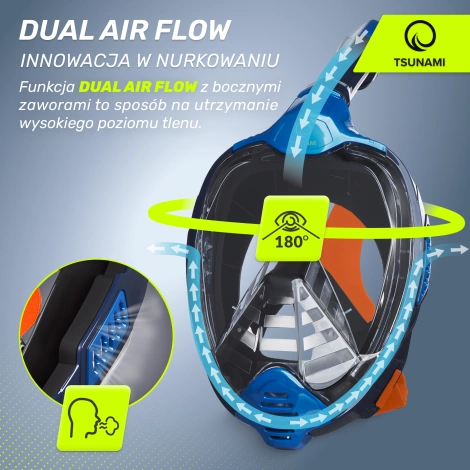 Celoobličejová šnorchlovací maska TSUNAMI PRO L/XL