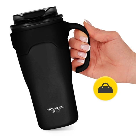 Termohrnek s brčkem 650 ml černý