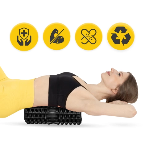 Masážní válec s výstupky EVA 33 cm černý