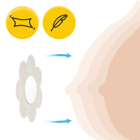Samolepky na bradavky va tvaru bavlněných květů